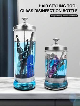 1 adet Profesyonel Saç Şekillendirme Aleti ve Ekipmanı Temizleme Cam Kavanozu, Altında Silikon Ped Bulunmaktadır, Salon, Kuaför, Seyahat, Saç Ürünleri, Saç Aletleri, Saç Aksesuarları, Berber, Berber Dükkanı, Saç Salonu Ekipmanları Temizleme ve Şekillendirme Aletleri İçin Uygundur