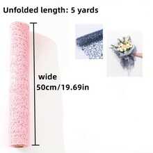 1卷，中空手工製作DIY包裝紙剪貼簿裝飾婚禮花禮手工包裝網格織紋網50cm寬*5碼長，禮品包裝，花束用品，聖誕節裝飾，禮品包裝紙，花卉包裝紙 - 粉色 - 查看 10