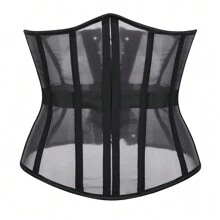 Cinturón de corsé, entrenador de cintura con control de abdomen, cinturón de cintura con chaleco moldeador corporal, para accesorios de mujer para vestido estilo western, vaquera, campestre, vintage, color negro.
