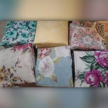 Single Fitted Sheet Without Elastic Micropercale Cotton Touch Hem Floral Grid - 花的 - 查看 8