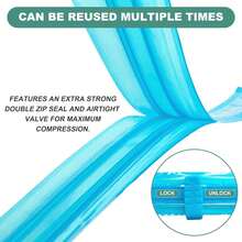 节省空间的真空储物袋，带泵的真空密封袋，用于衣物、棉被、毛毯收纳、床上用品旅行家居包装收纳袋 - 彩色 - 查看 10