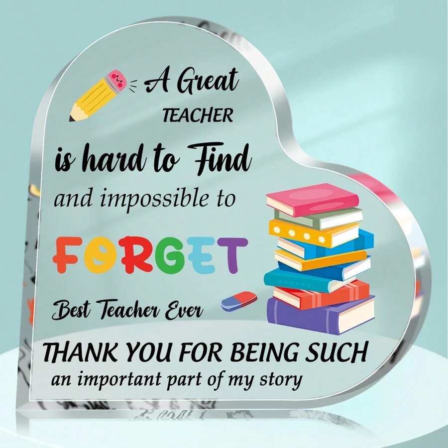 1pc Plaque, Teacher Appreciation Signs Acrylic Keepsake And Paperweight, Gift For Women Men Teacher Mentor Thank You Gift For Teacher's Day Appreciation Week Teacher Birthday Gift