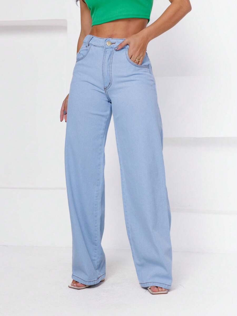 estilo essencial Women Jeans - Light Wash - View 1