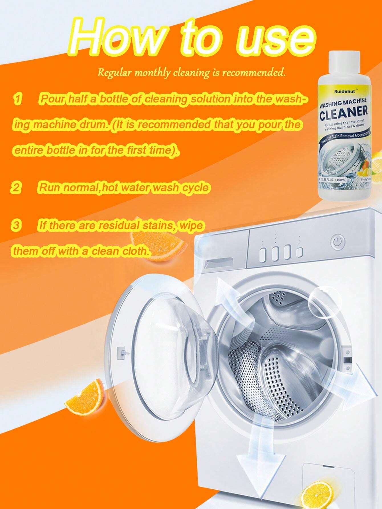 Lemon Flavor Washing Machine Cleaner , Washer Machine Cleaner With Oxi For Front And Top Loader