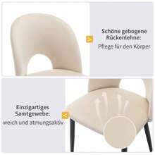 KOMHTOM Eetgroep, (keukentafel 117x68 cm met 4x gestoffeerde stoelen), met ruitpatroon, verstelbare stoelpoten, fluwelen eetkamerstoel - Beige - Bekijken 6