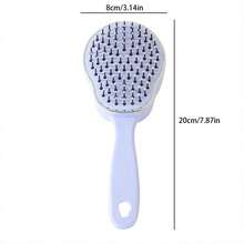1入組ABS清潔按摩梳，一鍵除去頭髮殘留物，解開糾結，按摩頭皮造型梳 - 彩色 - 查看 3