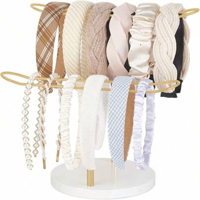 Headband Holder Organizer Metal 1/2/3-Tier Hair Hoop Display Stand Headband Organizer Storage Hair Ropes Accessories Bracelets Bangles Bedroom College Dorm Decor For Girls Women, Gender Reveal Party, Perfect For Birthdays, Weddings, Parties, The Perfect Gift For Colleagues, Friends, And Family, Back To School