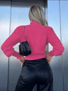 Women Knit Tops - 粉色 - 查看 2