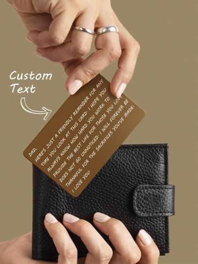 1pc Customizable Text Card Wallet, Gift For Dad, Husband Or Boyfriend, Personalized Wallet Card, Anniversary Gift For Dad, Personalized Multi-Color Wallet Card, Custom Card Souvenir, Personalized Gift For Him, Father's Day Gift, Birthday Gift For Dad/Husband/Man/Boyfriend