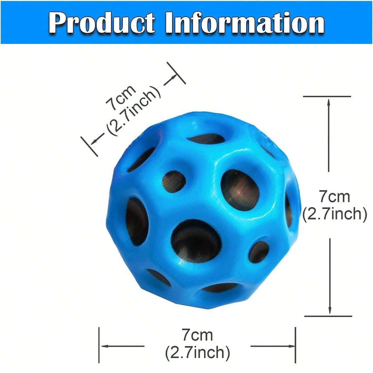 3 Balles Astro Jump Haute Rebond - Caoutchouc élastique, Diamètre 7 Cm, Jouet Sensoriel Pour Enfants Et Adultes