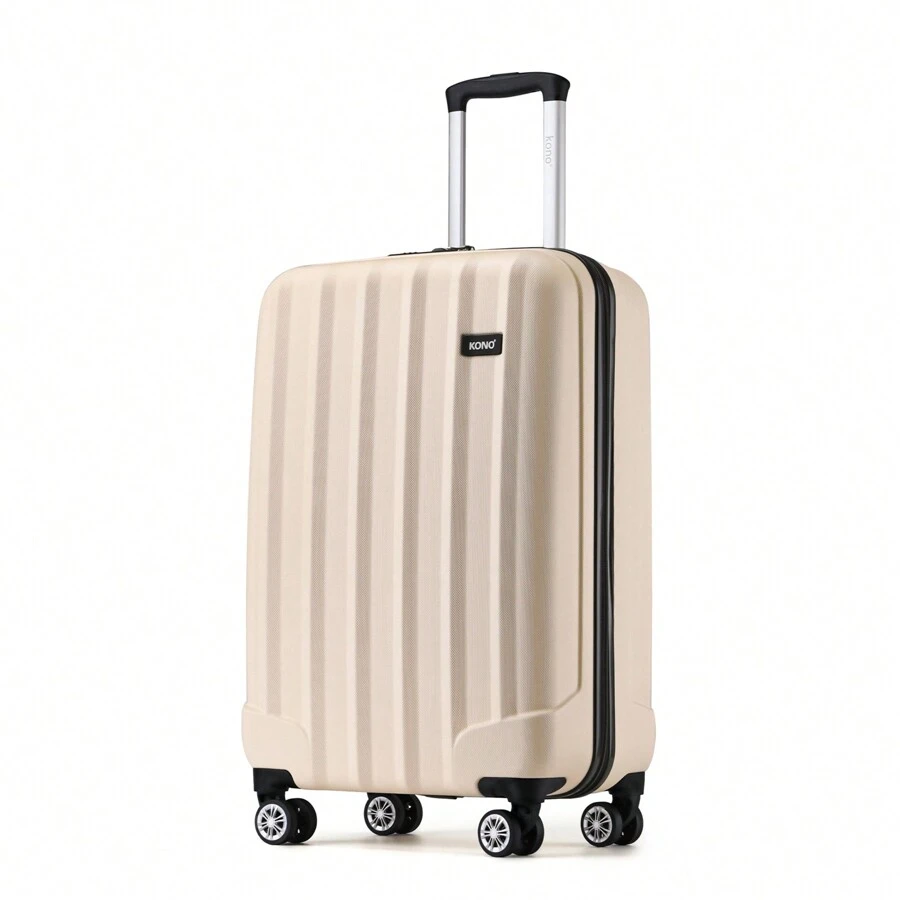 19 Inch Carry On Suitcase 24 Inch And 28 Inch Check-In Luggage Lightweight ABS Trolley Case With Combination Lock And 4 Wheels For Business Travel Men & Women - Beige - View 1