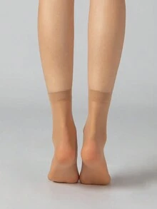 Value Pack Of 12 Pairs Sheer Breathable Core-Spun Short Socks, Nude - Apricot - View 4