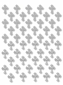 10 piezas/50 piezas Decoraciones de uñas de metal con cruz vintage en oro y plata, Accesorios de uñas DIY con brillos metálicos y rhinestones estilo Y2K, Adecuado para mujeres y niñas, Suministros de arte de uñas, Pegatinas de uñas, Joyería de uñas, Gemas de uñas - Multicolor - Ver 10