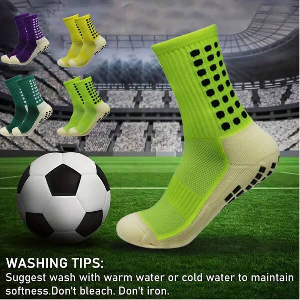 Sports Outdoor 1 Pair Professional Thick Towel Bottom Sweat Absorbing And Deodorant Glue Dispensing Non-Slip Football Soccer Socks Yoga Socks
