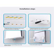 JOMAA 壁挂式控制台支架兼容 Slim 系列支架，带 2 个控制器支架、实心金属支架套件、悬挂支架、易于安装（白色） - 白色 - 查看 5