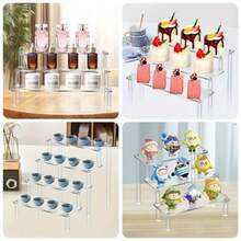 1 pieza exhibidor y estante para almacenamiento de escalera transparente acrílico DIY con 1/2/3/4 capas - transparente - Ver 8