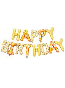 Globo de letra de Cumpleaños Feliz de 16 pulgadas en color blanco con patrón de margaritas, banner de cumpleaños en blanco para decoraciones de fiesta - Blanco - Ver 9