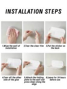 1pc Foldable Plastic Storage Rack Wall-Mounted Organizer For Small Items - White - View 3