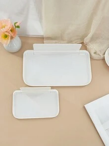 1pc Foldable Plastic Storage Rack Wall-Mounted Organizer For Small Items - White - View 4