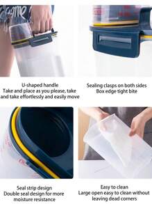 1入家庭洗衣劑收納盒，帶蓋和量杯，大容量洗衣膠囊容器，帶密封蓋和手柄，塑料收納箱，隨機顏色（注意：量杯樣式和刻度可能會不同，隨機發送。此容器不適用於儲存液體。如果介意，請勿下單） - 白色 - 查看 3