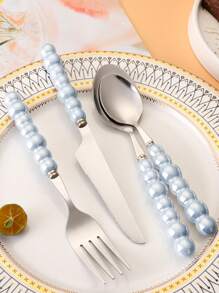 4 chiếc đồ dùng bằng thép không gỉ có tay cầm bằng gốm sứ màu trắng, nhà bếp, quà tặng Giáng sinh - trắng - Xem 15