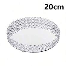 1pc 20/25cm Mirrored Vanity Tray - Round Glass Perfume Tray For Dresser, Jewelry And Cosmetic Organizer - Elegant Home Decor And Birthday Gift For Women And Girls Valentine Day Back To School - Multicolor - View 16