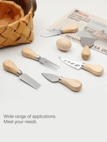 1pc  Stainless Steel Cheese Cheese Knife And Fork, Baking Tool, Butter Knife, Jam Scraper, Tableware - Multicolor - View 3