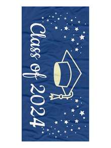 1入組海灘巾2024西瓜畢業季學生旅遊攝影浴巾75*150cm，適用於家庭戶外運動游泳攀登露營等運動配件毛巾 - 藍色 - 查看 7