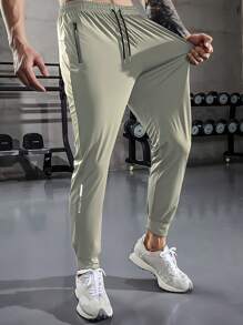 Pantaloni corti primaverili/estivi tinta unita con cerniera, tasca, vita elastica con cordino, adatti per jogging, fitness, escursionismo, attività all'aperto e uso casual