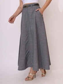 Women Skirts - 灰色 - 查看 3