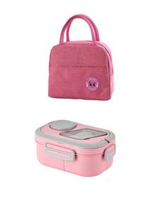Set de 3 piezas de cubiertos portátiles para almuerzo, caja Bento de material PP que se puede calentar en microondas, adecuado para almuerzos en el trabajo y la escuela