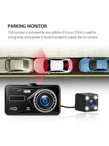 Cámara frontal y trasera de tablero, DVR de coche, grabador de video de coche, caja negra para vehículo, FULL HD 1080P, visión nocturna, grabador de conductor - Negro - Ver 8