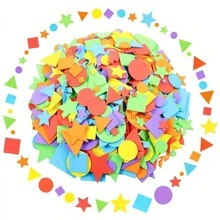 1-10 Packs (150-1500pcs) EVA Geometric Sponge Patch, Creative Handmade DIY Self-Adhesive Geometric Graffiti Stickers, Puzzle Intellectual Development Art Kits - Multicolor - View 1