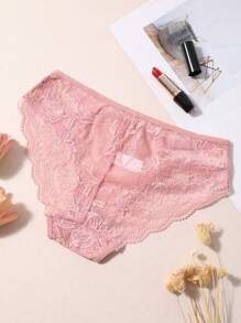 4pcs Sexy Letter Embroidery Hollow Out Lace Panties For Women