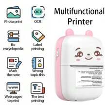 新款迷你便攜式口袋熱敏移動打印機貼紙USB照片打印機，熱感式黑白打印 - 彩色 - 查看 3