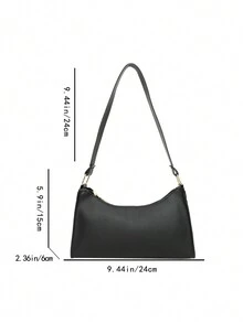 Simple Lightweight Shoulder Bag In Multiple Colors - Black - View 7