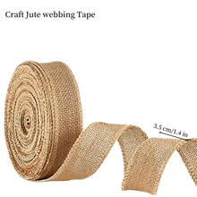 1PC,Natural Burlap Ribbon Burlap Wired Edge Ribbon Fabric Craft Ribbon For Bow Wreath Tree DIY Decor Outdoor Wedding Home Christmas Party Decoration.Craft Jute Webbing Tape For Chair Repair, Crafting, Burlap Ribbon, Wedding Independence Day Halloween Christmas Upholstery - Multicolor - View 8