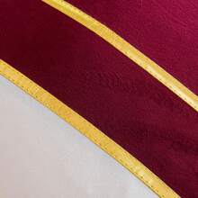 1pc Burgundy & White Velvet Patchwork With Gold Leather Stripes Throw Pillow Cover, Square Cushion Cover, Holiday Home Decorative Soft & Comfortable Fabric, Modern Sofa Decor, For Household Bedroom & Dorm Use