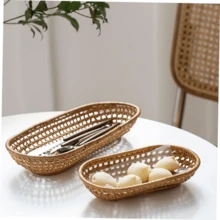 Basket Desktop Fruit Container  Basket For Small Items Flatware Tabletop Bread Basket Storage Basket - Apricot - View 2