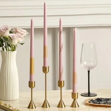 4pcs 10-Inch/25cm Paper Wrapped Taper Candles With Gradient Iridescent Green Color, Romantic Wedding & Party Dinner Decor, Smokeless Long Burning Dripless Candles With Long Stems, Gift Packaging,Room Decor,Gifts Home Decor Christmas Decorations Room Decor Christmas, Christmas Gifts - Multicolor - View 18