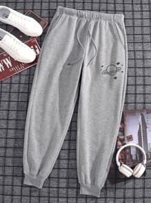 Calça Moletom Arctic Monkeys MGRF Planetinha Unissex Calça Inverno frio 50% Algodão e 50% Poliéster - Cinza Claro - Visão 1