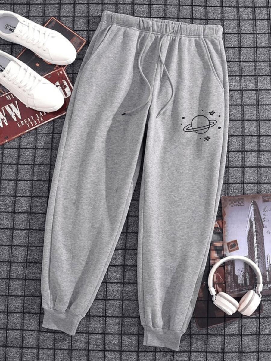 Calça Moletom Arctic Monkeys MGRF Planetinha Unissex Calça Inverno frio 50% Algodão e 50% Poliéster - Cinza Claro - Visão 1