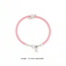 1pc A-Z Initial Letter Heart Adjustable Rope Bracelet Women - Style 5 - View 2