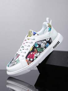 Men's Cartoon Printed Casual Sports Running Shoes - Multicolor - View 2