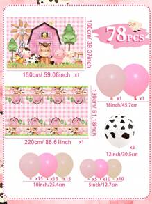 1 Bộ bóng bay khăn trải bàn theo phong cách động vật trang trại/cây xô thơm (bao gồm phông nền, khăn trải bàn bằng nhựa, bóng bay), đồ trang trí tiệc sinh nhật vui vẻ, trang trí phông nền phòng tiệc theo chủ đề trang trại ngày lễ, bộ vòng hoa bóng bay, giáng sinh - Nhiều màu - Xem 2