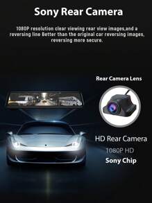 E-ACE 4K Car DVR Mirror Ultra HD 3840*2160P Dashcam Video Recorder Night Vision 1080P Rear Camera  Support GPS WIFI For Auto - A37P With 6M Rear View Camera and GPS - View 4