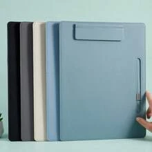 A4 Leather File Folder With Writing Board, PU Clipboard, Office Supply Document Holder,Back To School,School Supplies