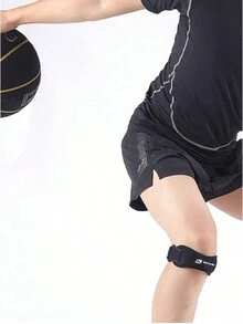 1入組防滑透氣護膝，中性跑步膝蓋支撐，蹲起震動減震壓縮髕骨穩定器繫帶，適用於行山、足球、籃球、跑步、跳高、網球、排球和深蹲，1入組 - 黑色 - 查看 10