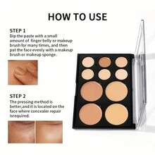 Corrector De 10 Colores Maquillaje Profesional Paleta Ojeras - 01 Netural - Ver 8