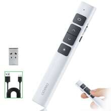 SHIXIONG Presentador Inalámbrico, con recargable de Presentación Clicker,Equipado con USB plug and play de presentador de diapositivas inalámbrico,Aplicable a PPT, Word, Excel, etc - Blanco - Ver 1